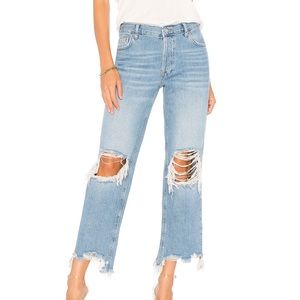Free People Maggie Mid-Rise Straight-Leg Jeans 25